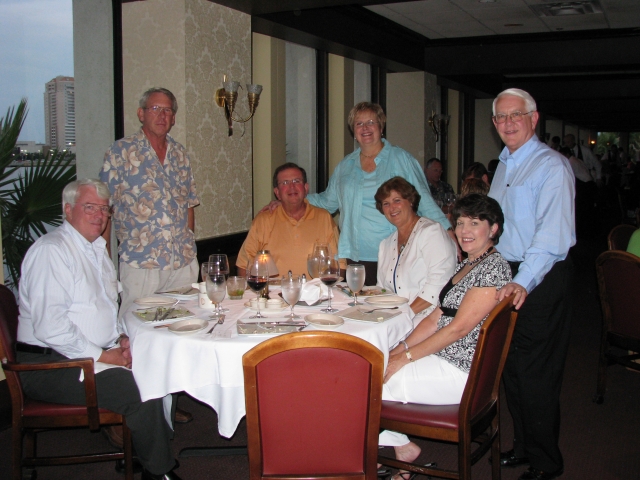 45th at Ruths Chris - Warren Dixon, Alan Hastings, Paul Sandefer, Joanne Griffin Caraway, Judy Rives Sandefer, Jane Hodges Smith, Don Smith