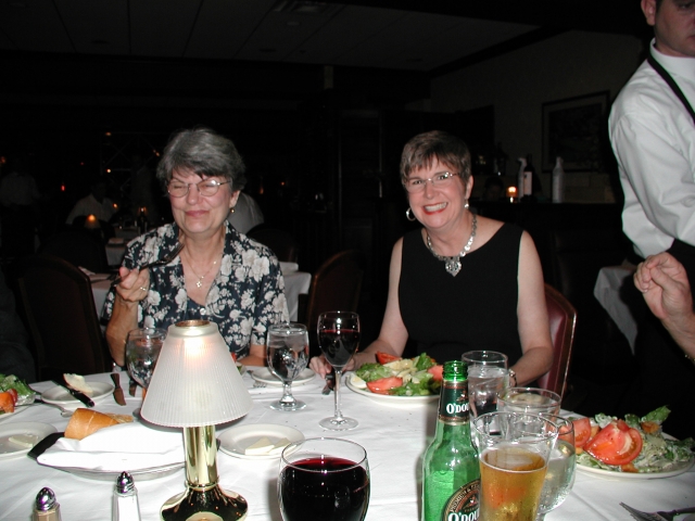 Fri Nite Dinner at Ruth Chris Restaurant: Nancy MARKS Williamson & Marsha MOULD Coarsey