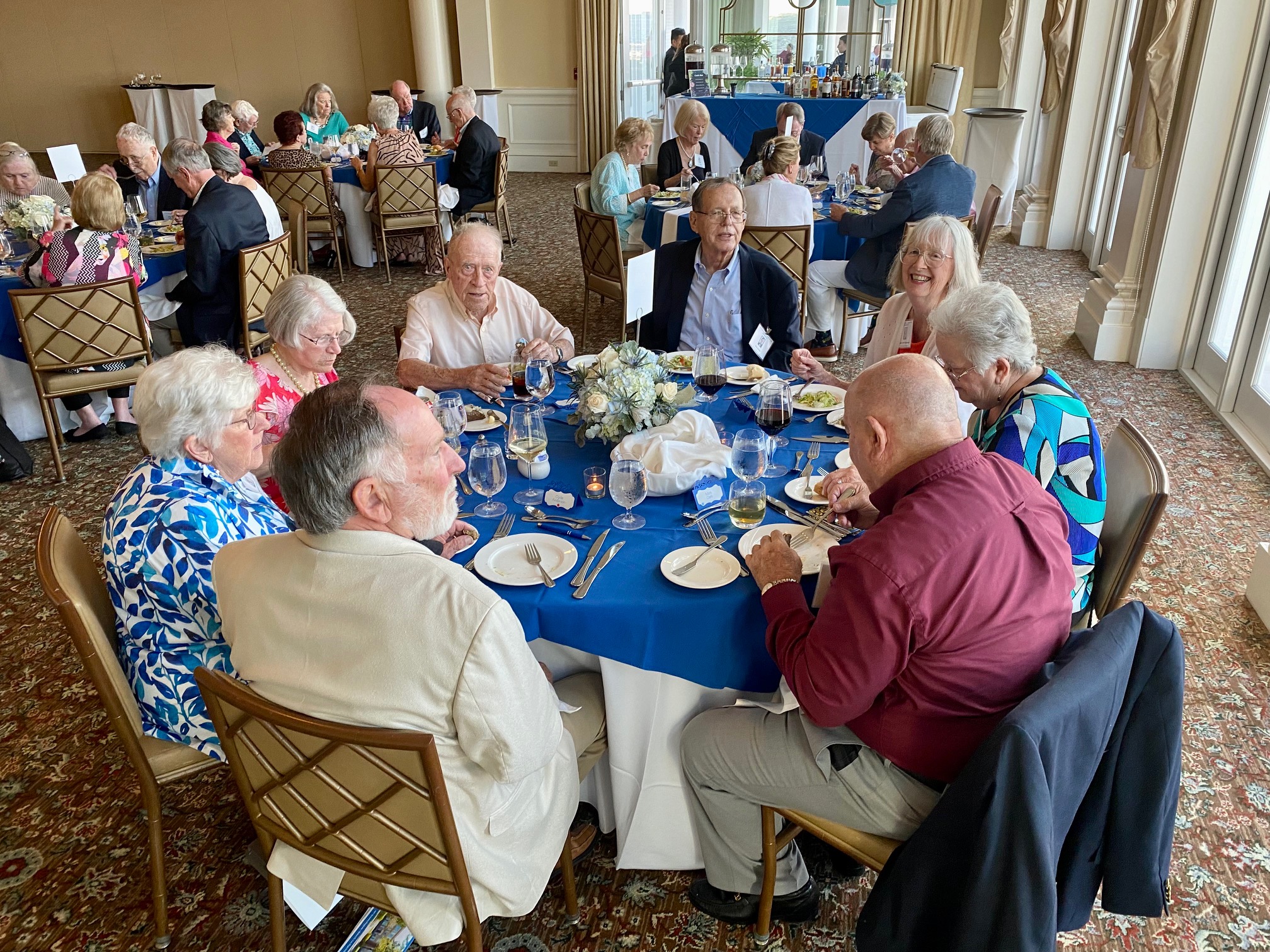 L-R: Clyde Anderson, Shirley Register Rountree, Sue McCleary, Bob McCleary, Kim Ross, Polly Sapp Cleveland, Kaye Higginbotham Clark, Mark Clark