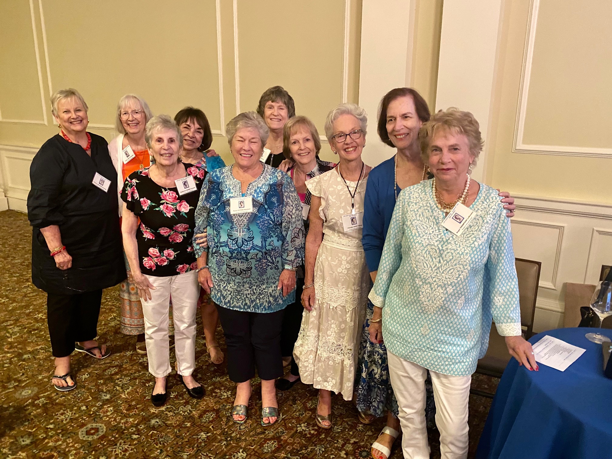 Lee Lunch Bunch: L-R: Joanne Griffin Caraway, Polly Sapp Cleveland, Catherine Sears Towers, Sheila Mack Donald, Susie Peters Marshall, Dee Ramsay Burnett , Una Howell Pardue, Claudia Hart Mally, Charlene Boggs Hughes, Angel Thompson Le Maistre. Not pictur